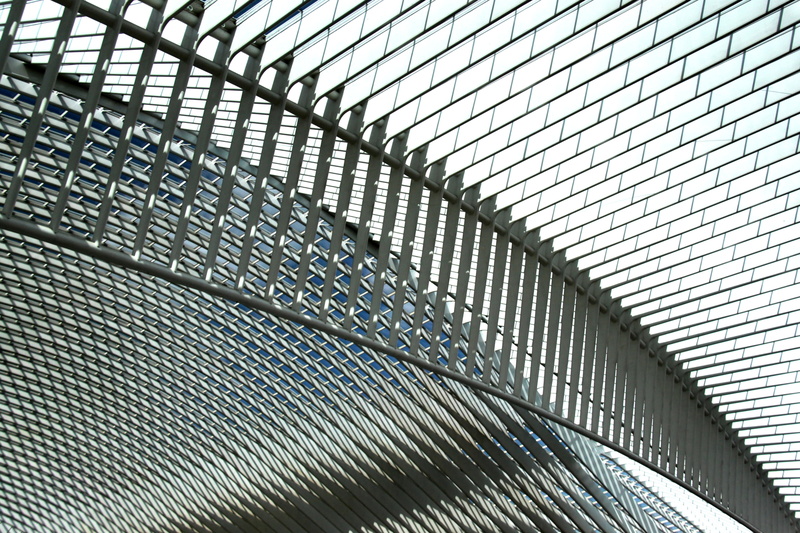indoors, calatrava, futuristic, pattern, santiago calatrava, full frame, no people, 4K, railroad station, liège, low angle view, architectural feature