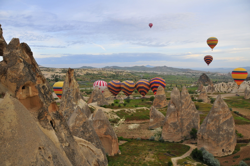 rock, rock formation, colorful, mountain, 4K, travel, rock - object, scenics - nature, turkey, summer, stone, cappadocia, transportation, vivid, nature