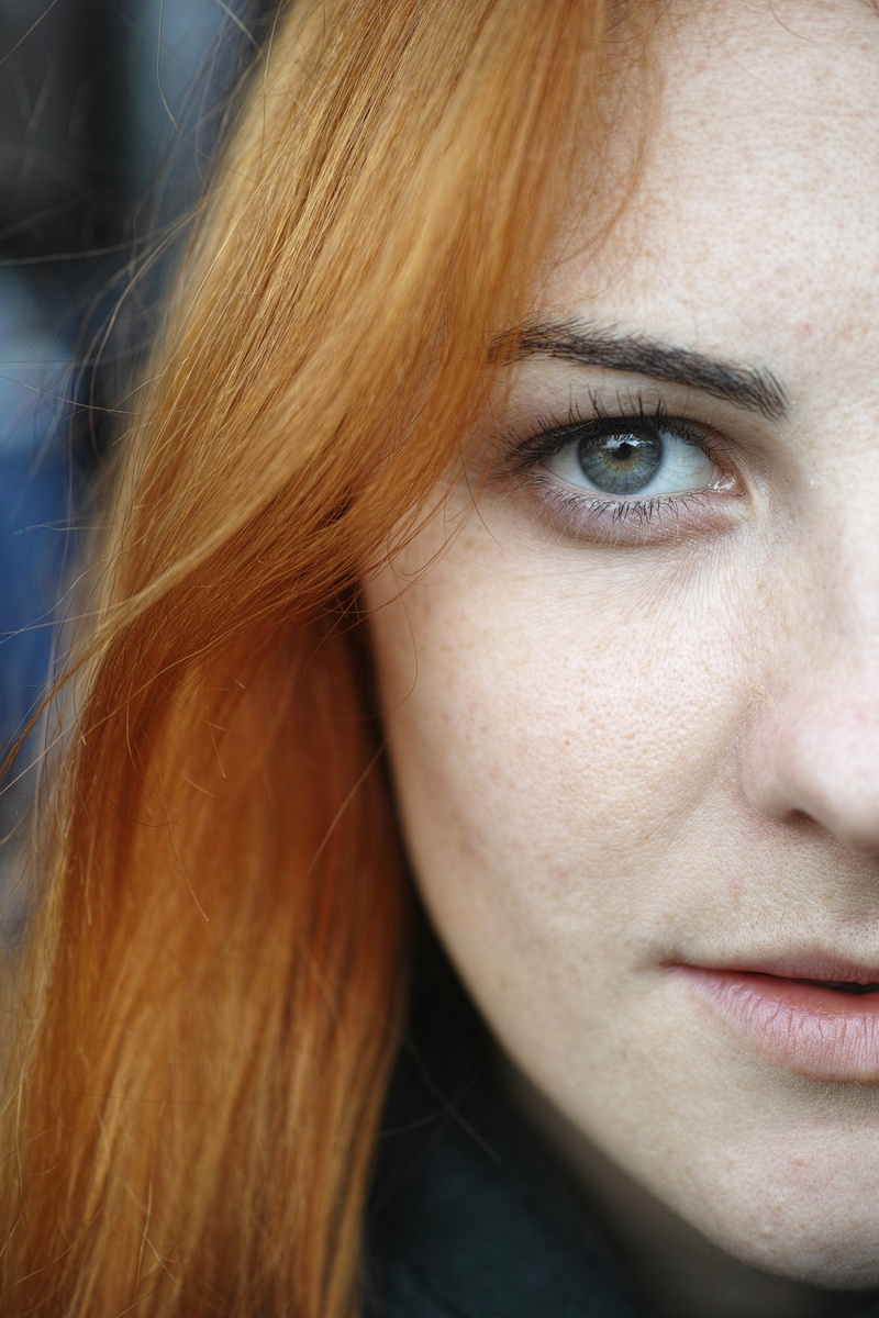 purity, one person, design, hair care, dyed red hair, portrait, young adult, body part, women, redhead, halvorson, females, red, lips, lifestyle, hair