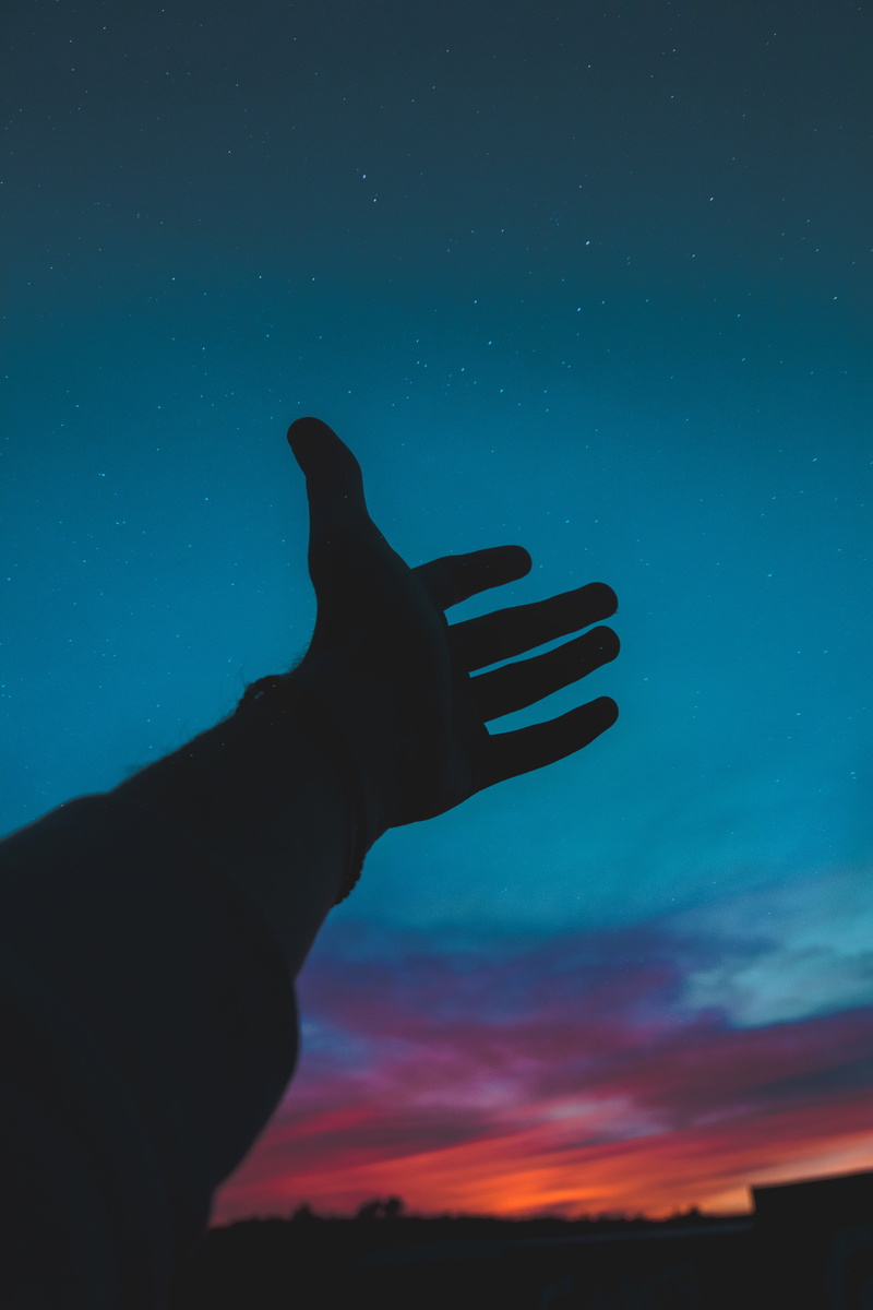 concepts, person, people, night, real people, 5K, nature, hand, cloud - sky, human Arm, sky, star - space, body part, outdoors, human Hand, left, human Finger
