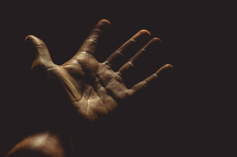hand, black background, human finger, studio shot, human body part, s, dark, human limb, finger, 5K, wide, close-up, body part, palm (hand), palm, left