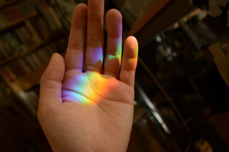 human finger, hobby, illuminated, beautiful, women, 5K, left, rainbow, studying, multi colored, adult, focus on foreground, human hand, indoors, flesh color
