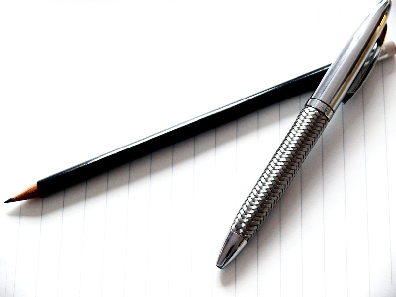 fountain pen, paper, note Pad, graphite pencil, still life, 1080P, open, Pen, white background, nib, page, no people, high angle view, mine, copy space