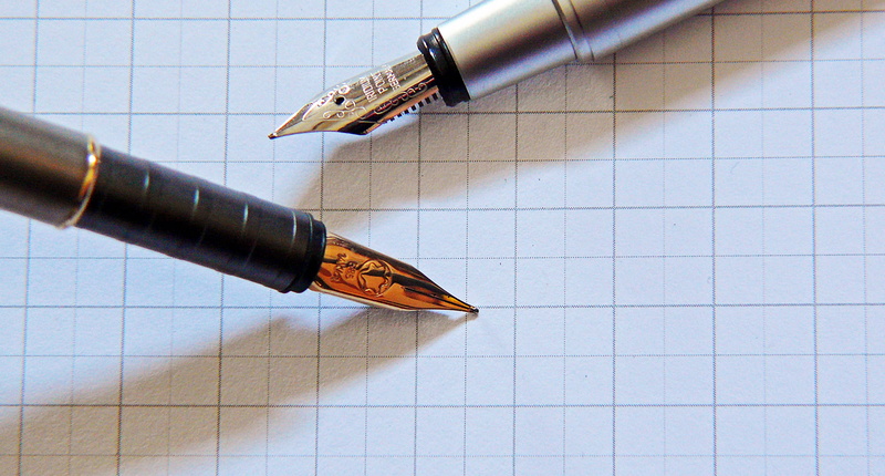 Fountain Pen, writing instrument, office supplies, plan, text, communication, high angle view, 2K, indoors, ink, office, Filler, nib, writing, economy