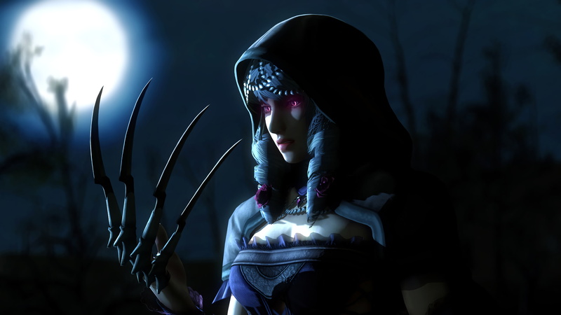 portrait, moon, light - natural phenomenon, waist up, graphics, glowing, hood, light, illuminated, girls, dark, night, widescreen, games, clothing, holding