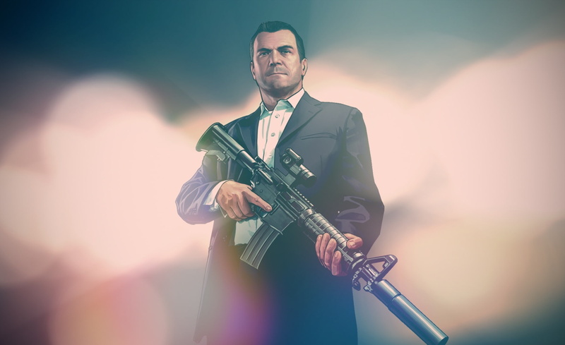 Grand Theft Auto, mature men, one person, adult, musician, musical instrument, 1080P, music, lens flare, artist, plucking an instrument, enhanced, business