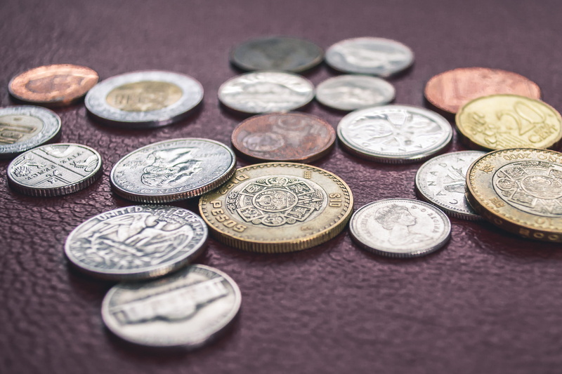 silver colored, still life, coins, north america, round, economy, textile, number, history, finance, 2K, gold, selective focus, colored, variation, business