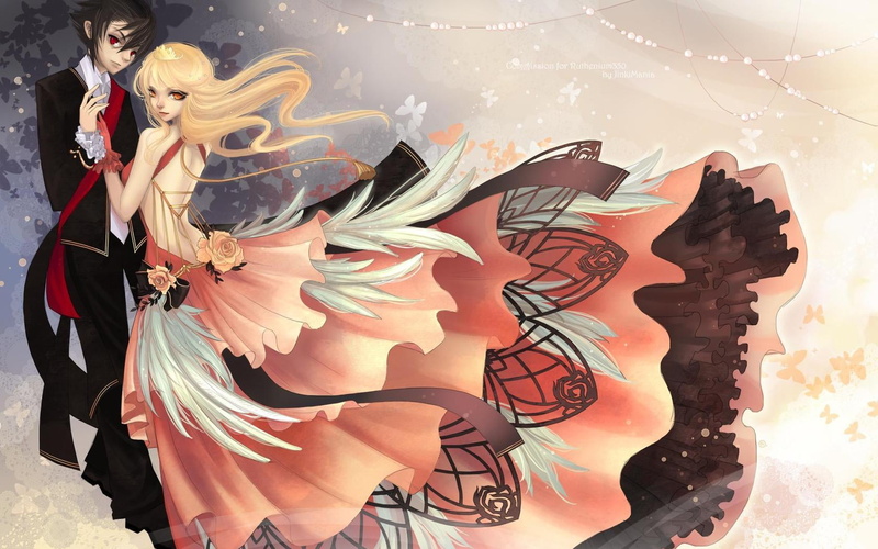 event, celebration, dance, indoors, multi colored, human representation, one person, clothing, anime, art and craft, dress, pattern, day, Anime / Animated