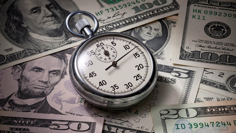 currency, global finance, pocket watch, clock face, close-up, studio shot, minute hand, money  desktop backgrounds, making money, no people, instrument of time
