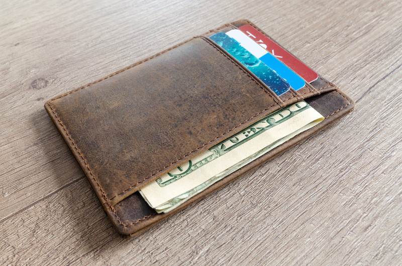 high angle view, brown, business, black, wallet, symbol, rich, white, business finance and industry, isolated, credit, old, card, 4K, nobody, wooden, expensive
