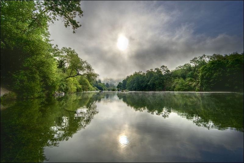 clouds, California, 2K, trees, river, Healdsburg, USA, the sky