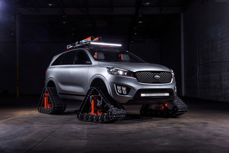 mode of transportation, SEMA 2016, safety, stationary, people, illuminated, built structure, automobile industry, architecture, Kia Sorento Sky Gondola