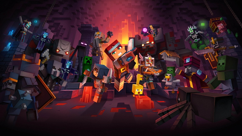 Minecraft Dungeons, 4K, cave, 4K, Minecraft