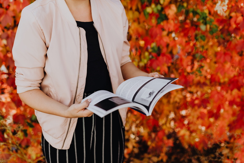 book, plant, one person, holding, study, nature, woman, change, colourful, front view, women, grafconf 2017, fall, girl, reading, 5K, torun, stock photos