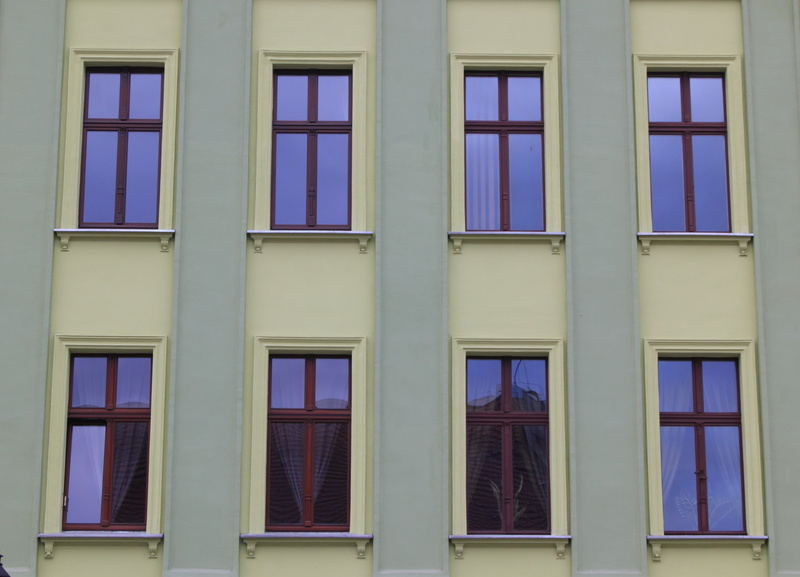 full frame, purple, windows, 4K, glass, pattern, built structure, window, poland, no people, window frame, residential district, building exterior, glass - material