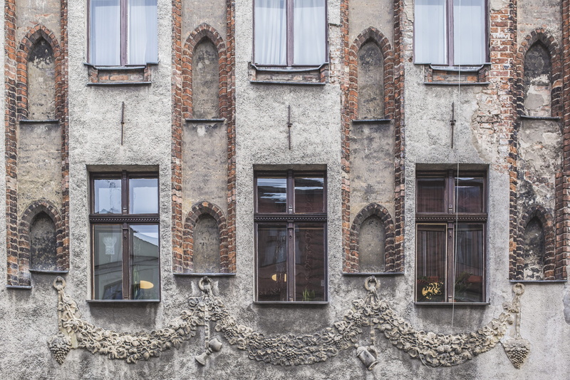 wall, building, building exterior, 4K, house, run-down, brick, poland, gothic, outdoors, full frame, deterioration, residential district, architecture