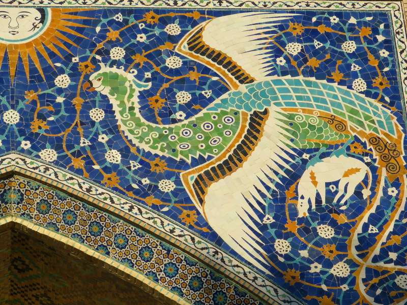 full frame, creativity, tile, ornate, untitled, pattern, islam, mural, mosaic, backgrounds, uzbekistan, close-up, 4K, ceiling, multi colored, school, design