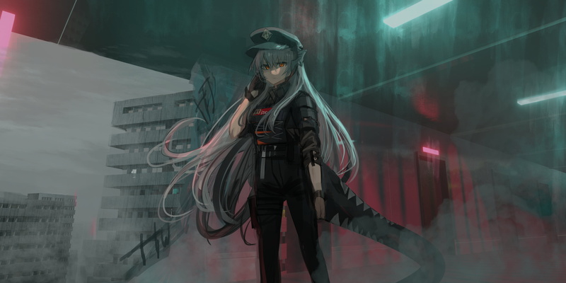 red eyes, Chihuri 45, saria (arknights), 4K, anime girls, Arknights, anime