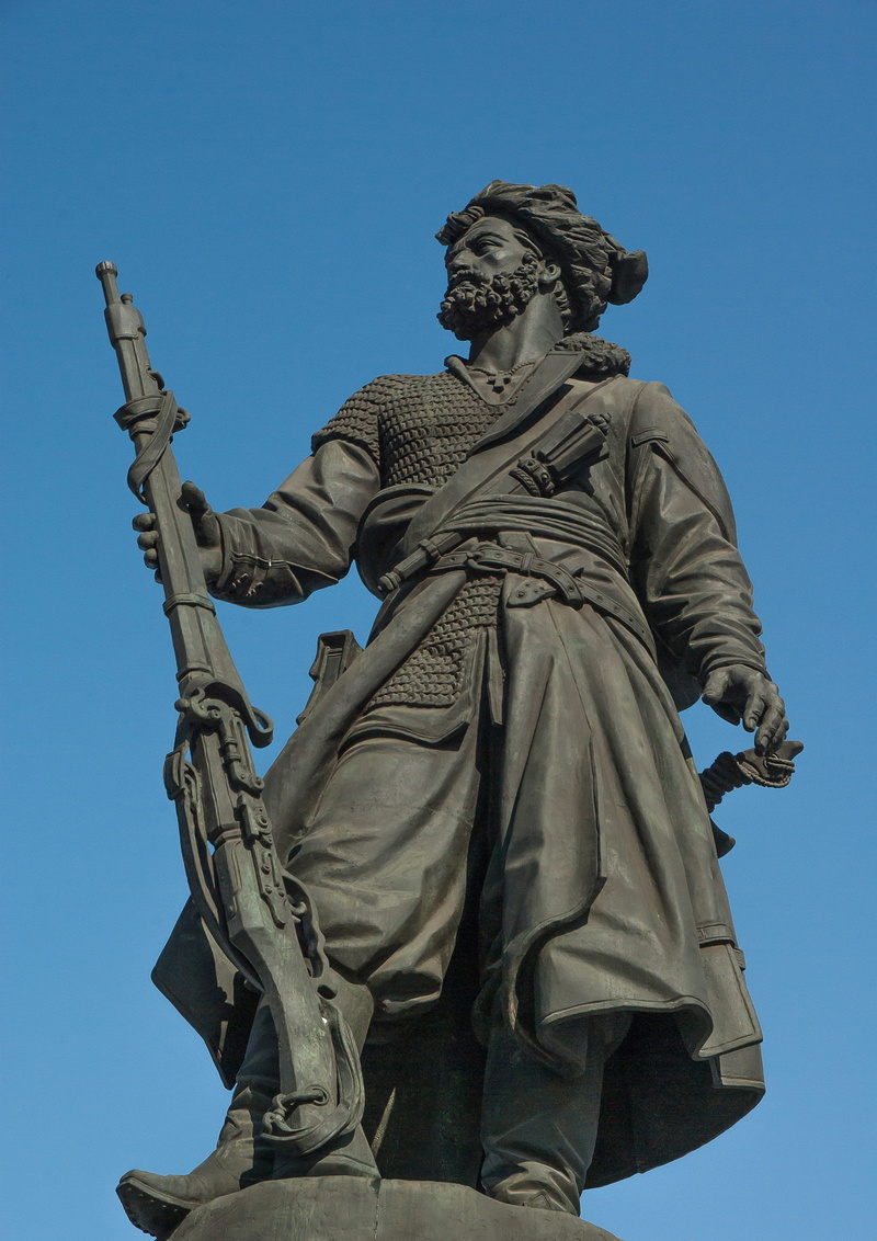 soldier, creativity, history, sky, human representation, irkutsk, religion, male likeness, nature, 2K, belief, no people, blue, low angle view, clear sky