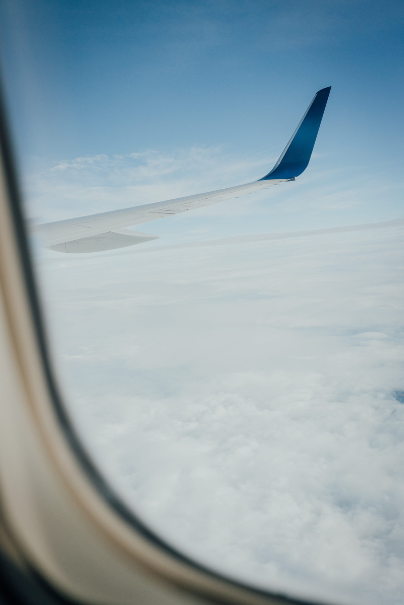 fuselage, speed, blue, above, no People, porthole, 4K, day, top, air Vehicle, wing, cloud, journey, transportation, air, aircraft Wing, plane, high Up