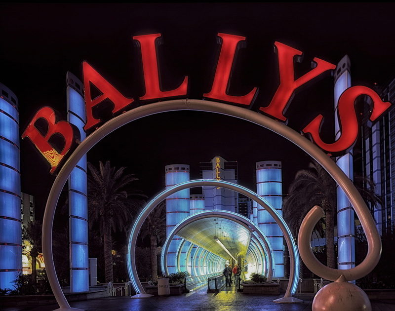 night, amusement park, 2K, office building exterior, gambling, no people, neon, illuminated, ballys, people mover, resort, hotel, arch, city life, buildings