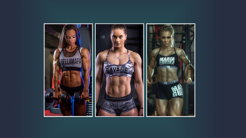 fitness model, bodybuilders, blonde, 2K, 6-pack, brunette