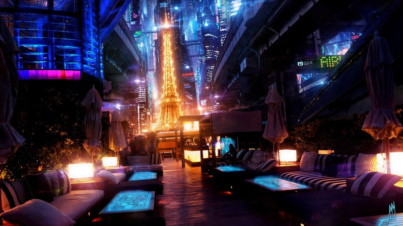 relaxation bar couch table eiffel tower replica france, 720P