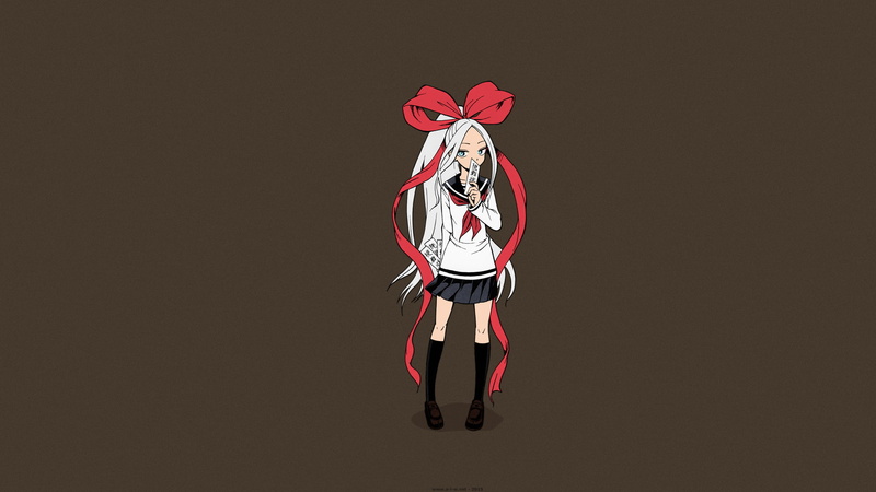 anime, indoors, school uniform, young men, standing, obscured face, one person, Kyoko, clothing, white hair, studio shot, full length, cut out, adult, red