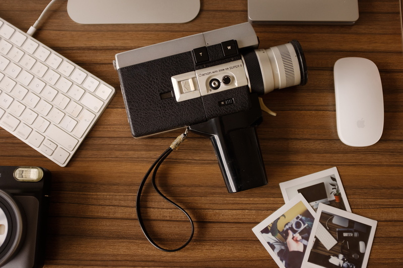 8mm camcorder, arts culture and entertainment, photography themes, music, computer, table, hardware, no people, large group of objects, instantfilm