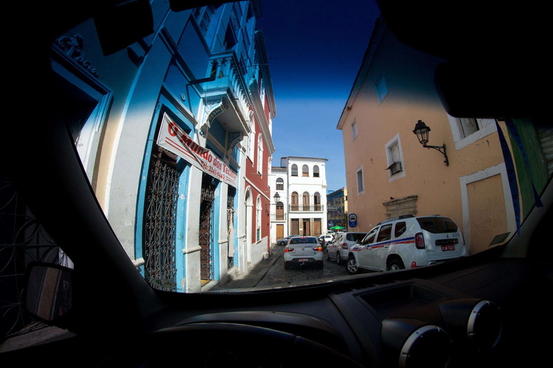 city, 2K, day, fisheye, residential district, motor vehicle, nature, built structure, no people, rokinon, land vehicle, sky, cities, building, street