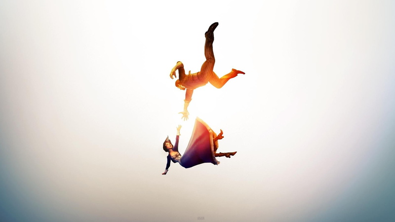 real people, clip, BioShock Infinite, human arm, human limb, nature, jumping, lifestyles, vitality, man, arms raised, copy space, sky, skill, leisure activity