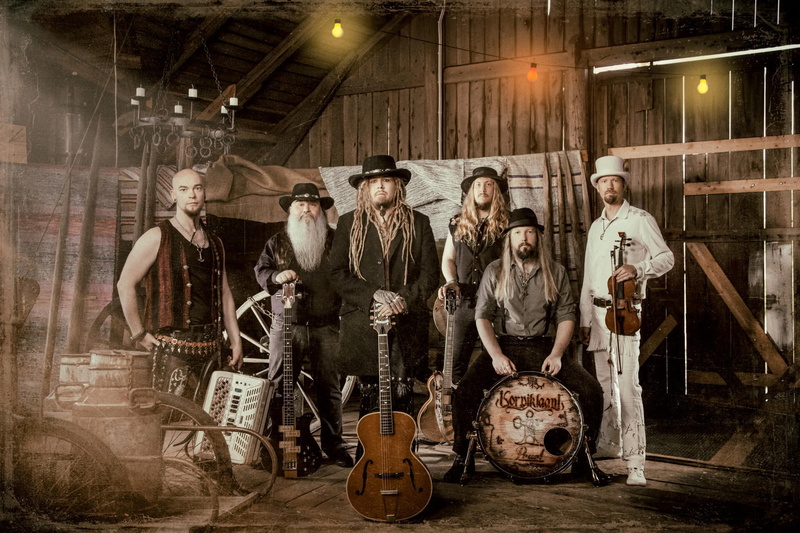 beards, metal music, metal band, band, music, Finland, Korpiklaani, heavy metal, folk metal, 1080P, film grain, men, musical instrument, photo manipulation