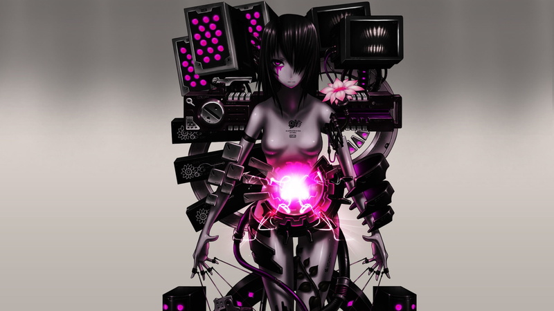 film industry, lighting equipment, filming, robot, close-up, studio shot, mixing, anime girls, machinery, indoors, no people, female, 1080P, pink color