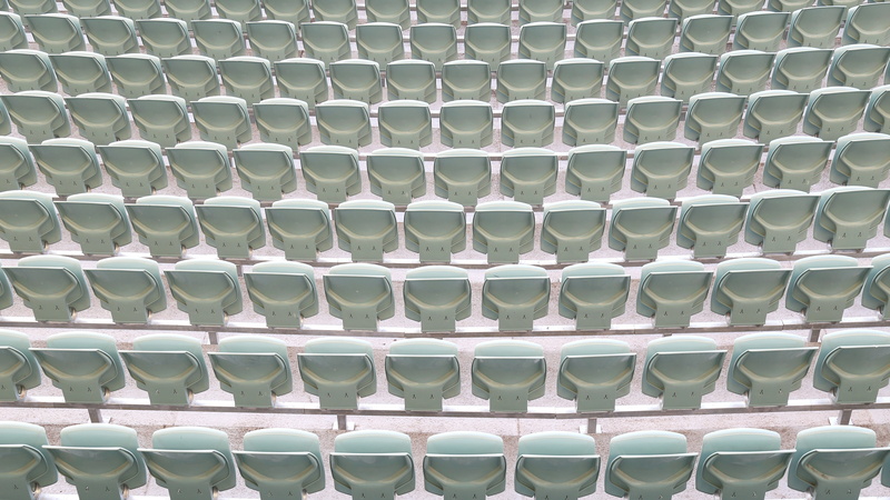 order, theater, indoors, close-up, white color, plate, alloy, circle, chairs, full frame, shape, modern, in a row, repetition, 5K, design, side by side