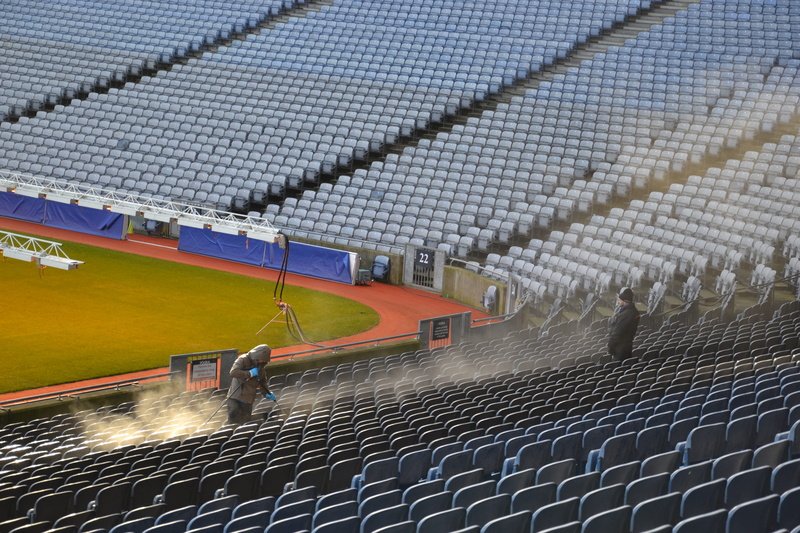 soccer, irish football, high angle view, ireland, leisure activity, no people, water, wash, fence, stadium, dublin, pattern, men, 4K, built structure