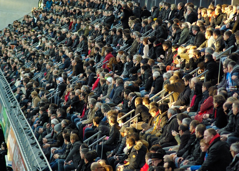 spectator, lifestyles, real people, 2K, crowd, outdoors, leisure activity, architecture, tribune, audience, full frame, men, large group of people, bleacher