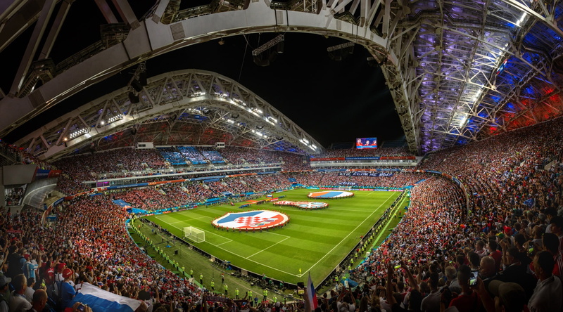 The Stadium Fischt, stadium, Russia-Croatia, architecture, The World Cup In 2018, tribune, football, Sochi, 1080P