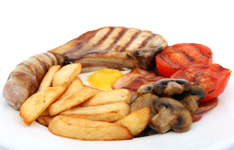 tomatoes, ready-to-eat, slice, fat, french, potato, bread, indoors, wholesome, dieting, grill, vegetable, food, chop, fry, charbroiled, dinner, pork, tomato