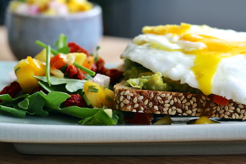 lettuce, bread, salad, healthy, yolk, frying, snack, gourmet, protein, pan, cheese, breakfast, vegetable, hot, indoors, eggs, crockery, cooking light, egg