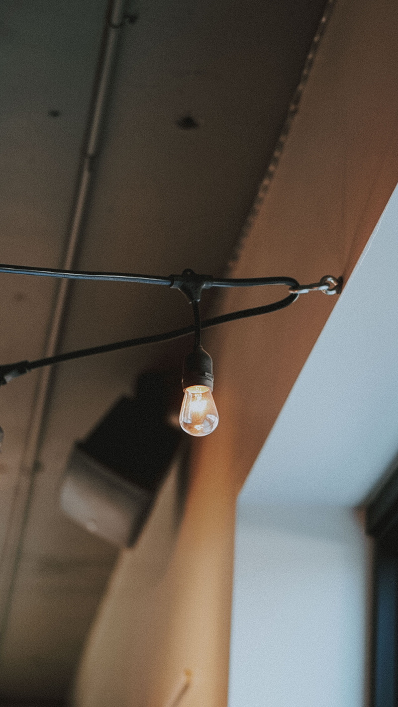 lampshade, indoors, adapter, focus on foreground, illuminated, hanging, led, bracket, wood, electric lamp, lighting, ceiling, light bulb, clothing, human body part
