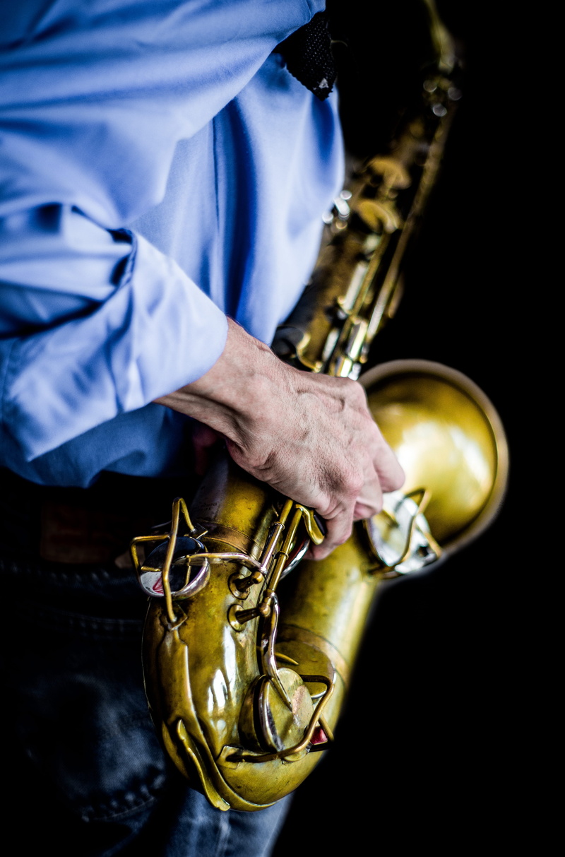 one Person, blue, music, blue dress, entertainment occupation, holding, 5K, musician, skill, saxophonist, brass instrument, dress shirt, people, hand