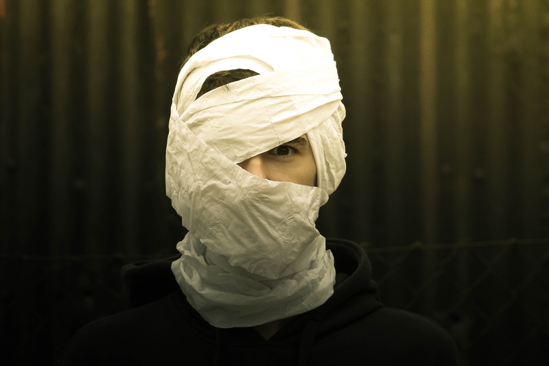 paper, depth of field, costume, front view, human face, unrecognizable person, real people, tissue paper, close-up, blur, looking at camera, 5K, tissue