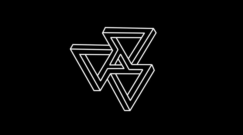 imagination, 3d, minimalism, abstract, Triangle, black background, 720P, digital art, monochrome, Penrose Triangle, Optical Illusion