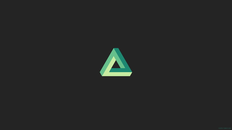 gray, Penrose triangle, triangle, 1080P, digital art, minimalism, simple background