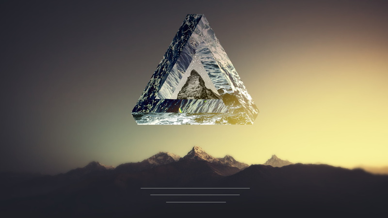 polyscape, digital art, 1080P, landscape, Penrose triangle