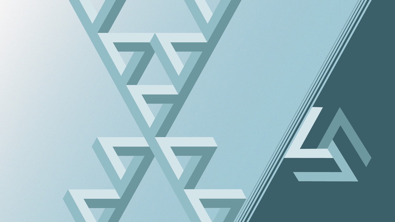 built structure, 1080P, full frame, steel, modern, low angle view, connection, geometry penrose triangle abstract minimalism, architecture, triangle shape