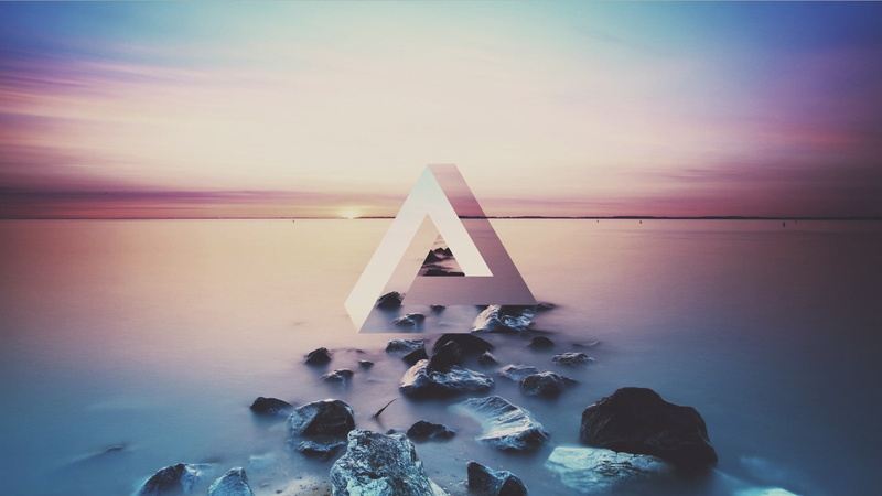 sunset, Triangle, geometry, Penrose Triangle, lake, 1080P