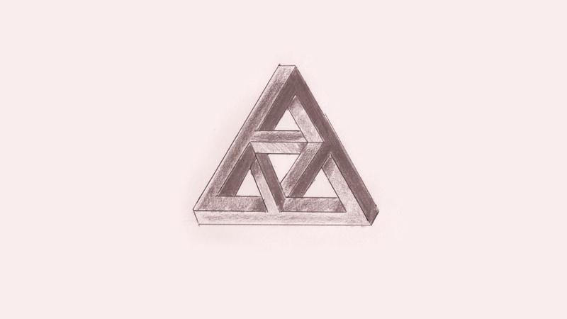 1080P, Penrose Triangle, Sketches, drawing, Triangle