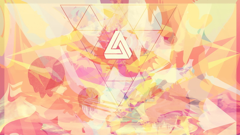 auto post production filter, digital composite, transparent, pattern, no people, backgrounds, multi colored, abstract iatkos penrose triangle, shape, pink color
