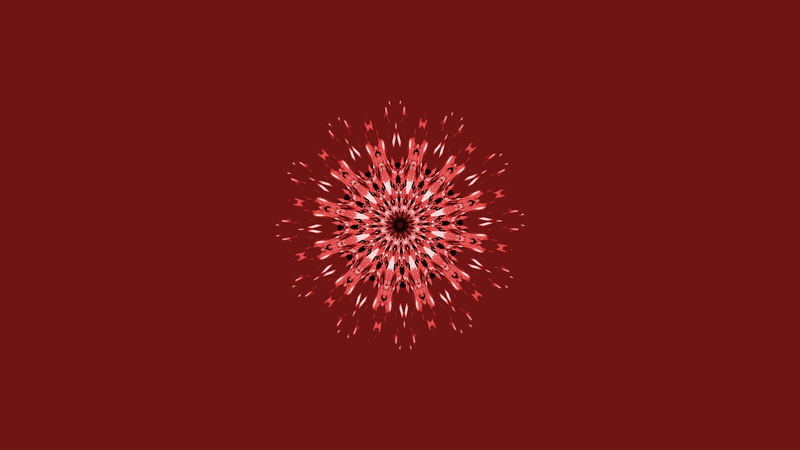 Kaleidoscope, Maroon, Abstract, Minimalist, 1080P, Digital Art, Red